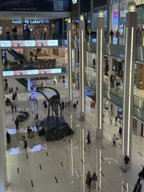 Dubai Mall mit Dinosauria Sklett
