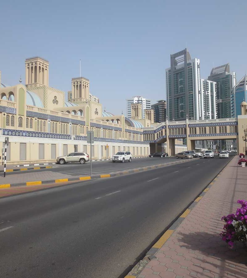 Blick auf den Blue Souk in Sharjah