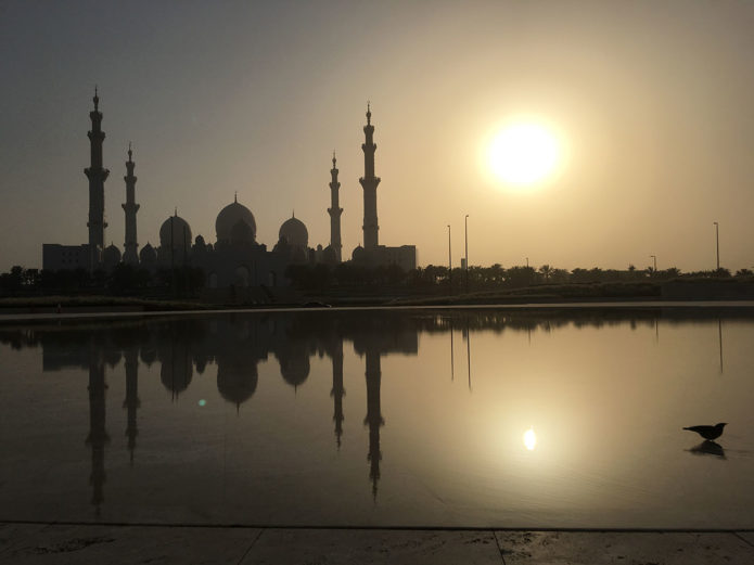 Sunset at Sheikh Zayed Grand Mosque
