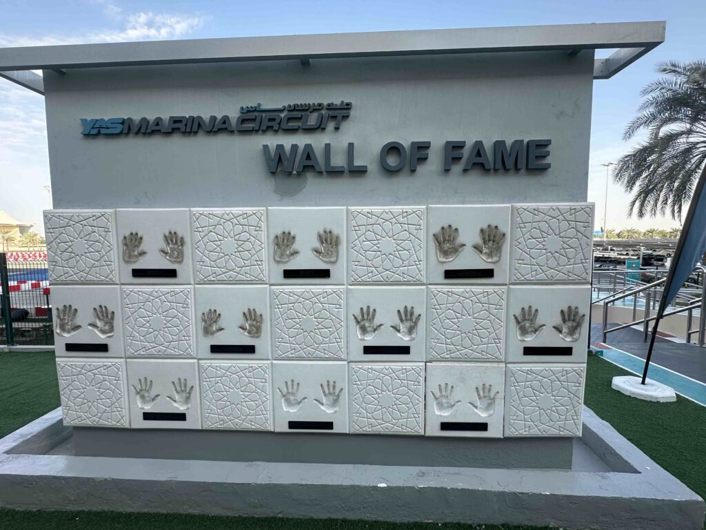 Wall of Fame Yas Circuit